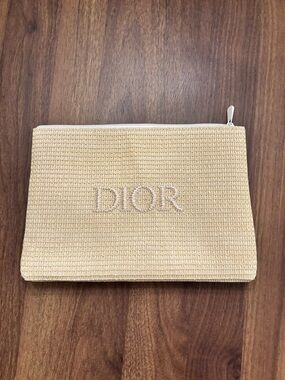 Dior Cream Woven Logo Pouch